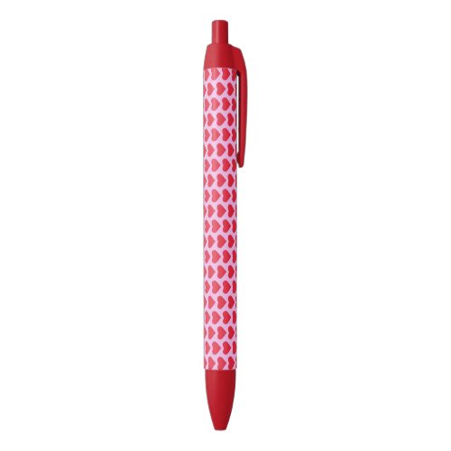 ️ Cute Red Hearts Pink Black Ink Pen