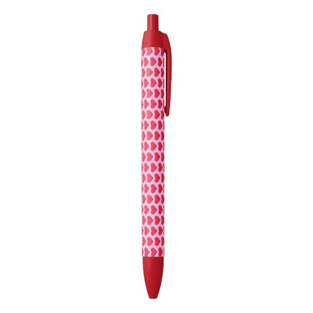 ❤️ Cute Red Hearts Pink Pen (Bottom (Vertical))