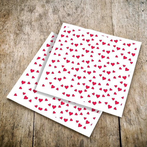 Cute Red Hearts Simple Minimalist Pattern Napkins