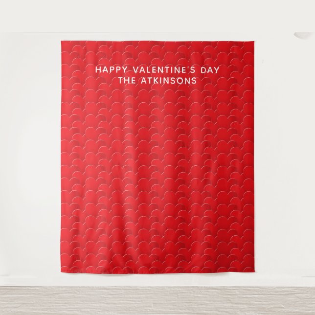 Cute red hearts Valentine's Day party backdrop (Front)