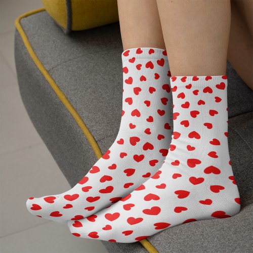 Cute Red Hearts Valentines Day Socks