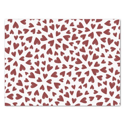 Cute Red Hearts Valentines Day Tissue Paper