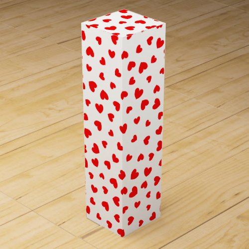 Cute Red Hearts Valentines Day Wine Box