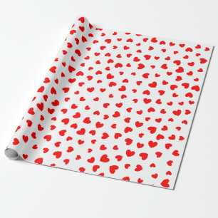 Cute Red Hearts Valentines Day Wrapping Paper