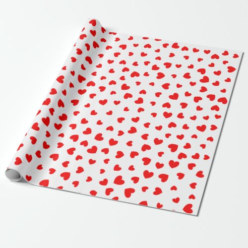 Cute Red Hearts Valentines Day Wrapping Paper
