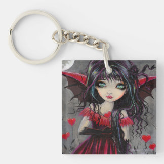 Cute Red Hearts Vampire Fairy Keychain