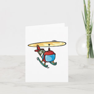 Cute Red Helicopter Fun Aviation Design Card