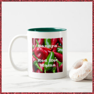 Cute Red Hot Mama Two-Tone Coffee Mug