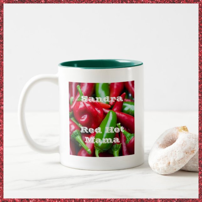 Cute Red Hot Mama  Two-Tone Coffee Mug (Creator Uploaded)