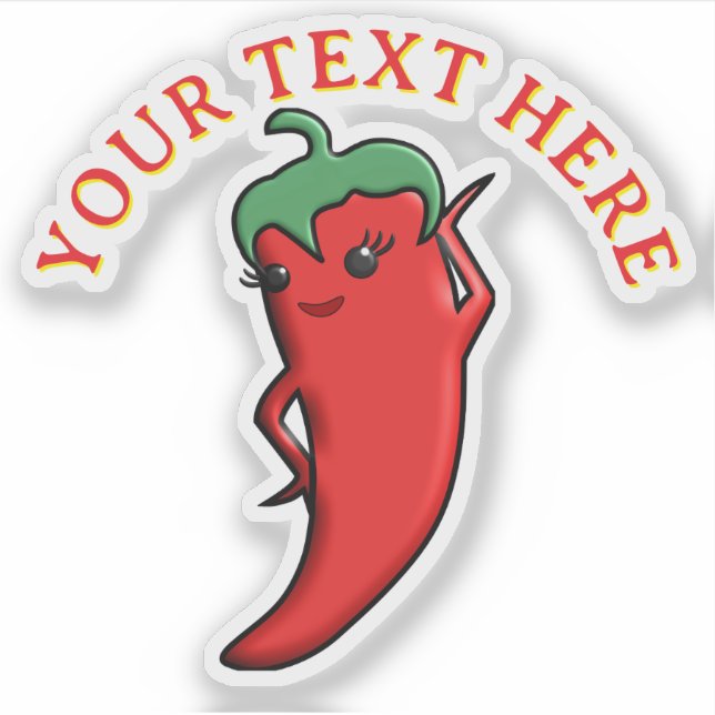 Cute Red Hot Pepper Kawaii Custom Sticker (Front)