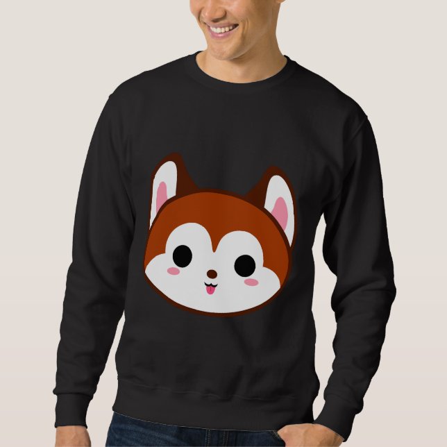 Cute Red Husky Sweatshirt (Front)