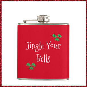 Cute Red Jingle Bells Flask