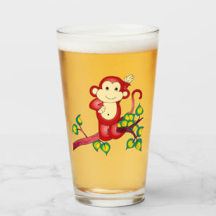 Monkey Beer Can Pint Glass - Fun Wild Animal Themed Decor and