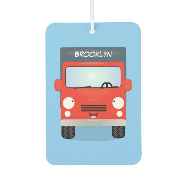 Cute red kawaii truck cartoon illustration  air freshener (Front)