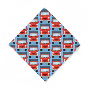 Cute red kawaii truck cartoon illustration bandana