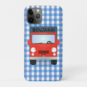 Cute red kawaii truck cartoon illustration iPhone 11 pro case