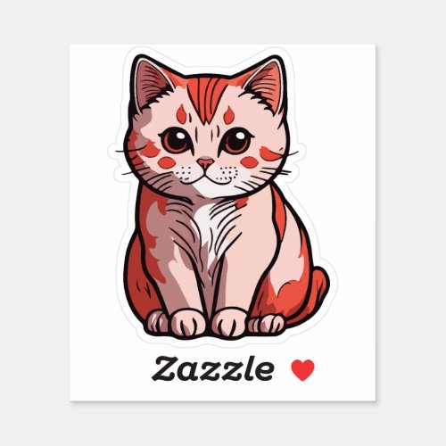Cute Red Kitty 2D Supercat Sticker