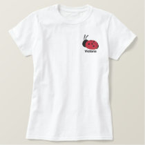 Cute Red Lady Bug Personalized Embroidered Shirt