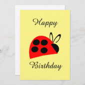 Cute Red Ladybug Birthday Card 