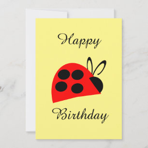 Cute Red Ladybug Birthday Card