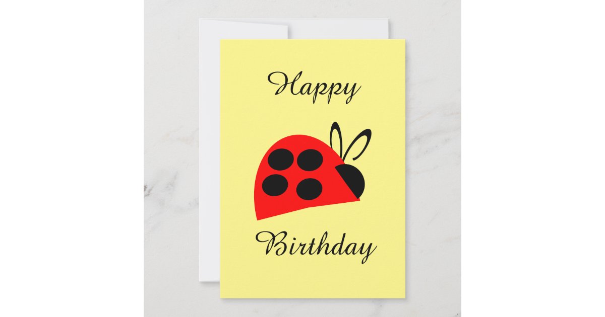 Cute Red Ladybug Birthday Card | Zazzle