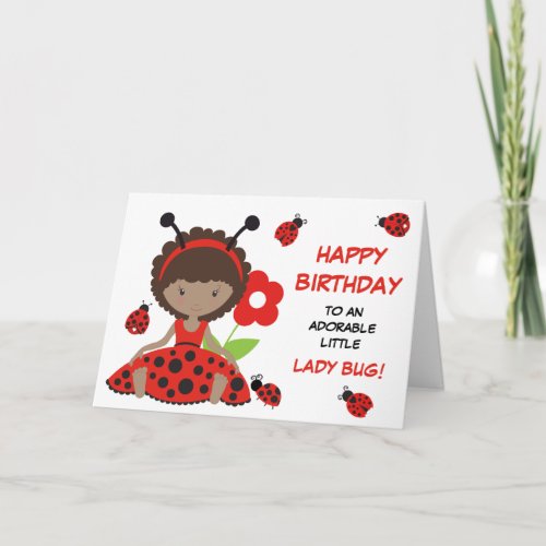 Cute Red Ladybug Birthday Card