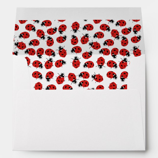 Cute Red Ladybug Birthday or Baby Shower Envelope (Back (Bottom))