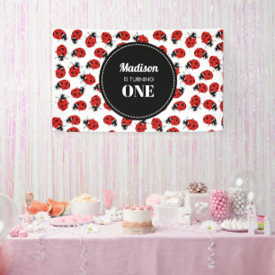 Cute Red Ladybug Birthday Party Banner