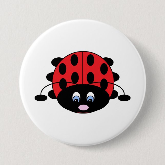 Cute Red Ladybug Button (Front)