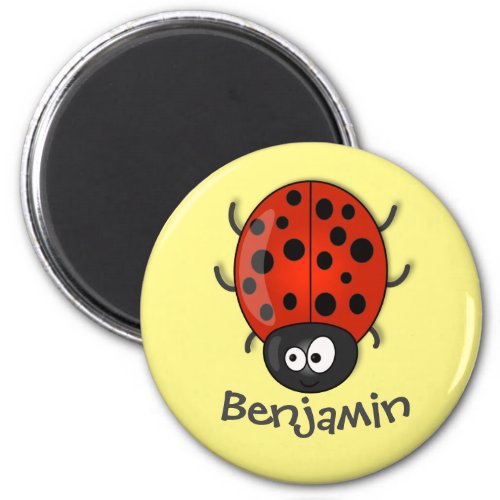 Cute red ladybug cartoon illustration magnet