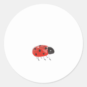 Cute Red Ladybug Classic Round Sticker