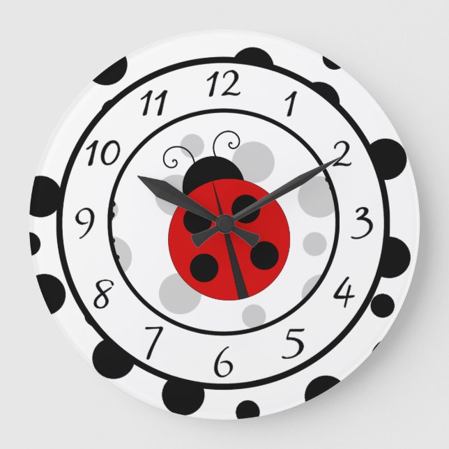 Cute Red Ladybug Clock (Front)