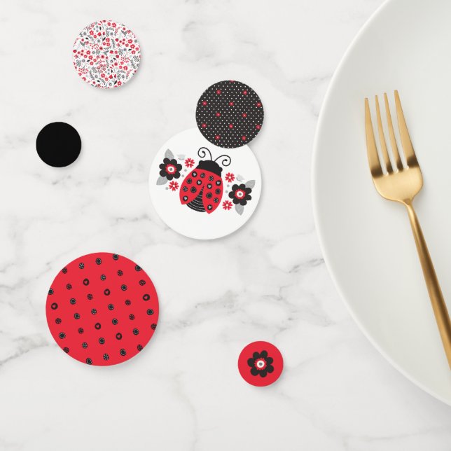 Cute Red Ladybug Confetti (Group)