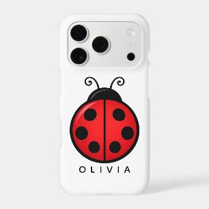 Cute Red Ladybug Custom Name Graphic Art iPhone 17 Pro Case
