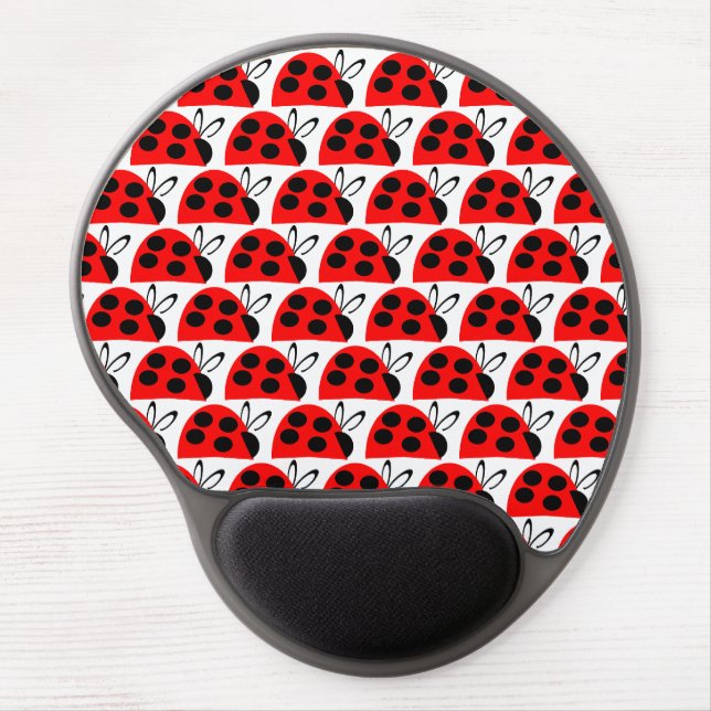 Cute Red Ladybug Gel Mouse Pad (Front)
