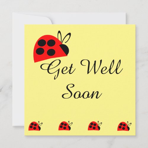 Cute Red Ladybug Get Well Soon