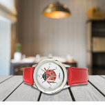 Cute red Ladybug Kids  Watch<br><div class="desc">Cute modern girl watch featuring red Ladybug in watercolor. It’s very easy to customize,  with your personal details.</div>