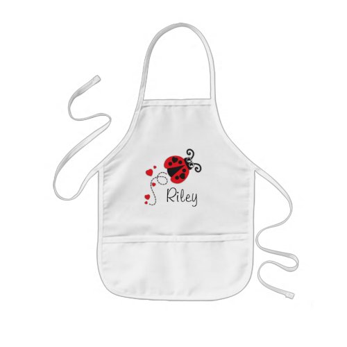 Cute red ladybug ladybird love flying kids apron