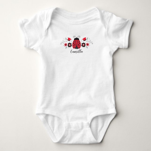 Cute Red Ladybug Newborn Baby Girl Bodysuit
