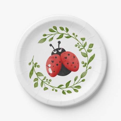 Cute Red Ladybug Paper Plate