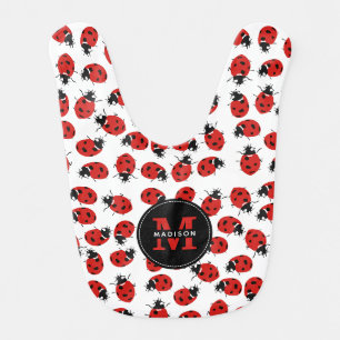 Cute Red Ladybug Pattern Baby Bib