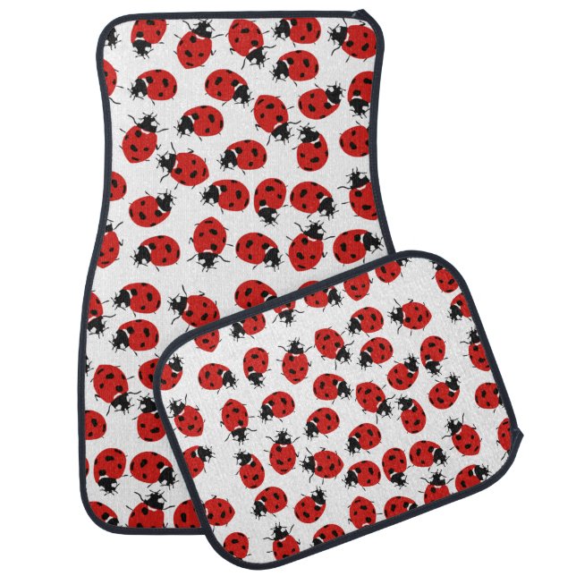 Cute Red Ladybug Pattern  Car Floor Mat (Set)