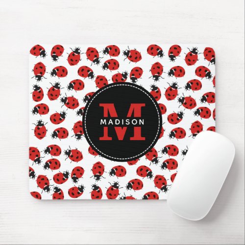 Cute Red Ladybug Pattern  Mouse Pad