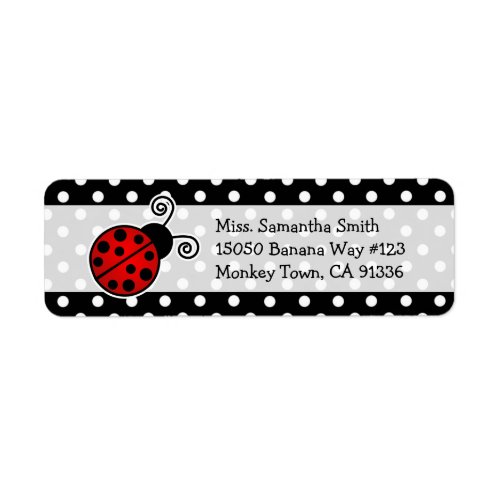 Cute Red Ladybug Polka Dot Return Address Labels