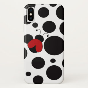 Cute Red Ladybug Polka Dots Pattern iPhone X Case