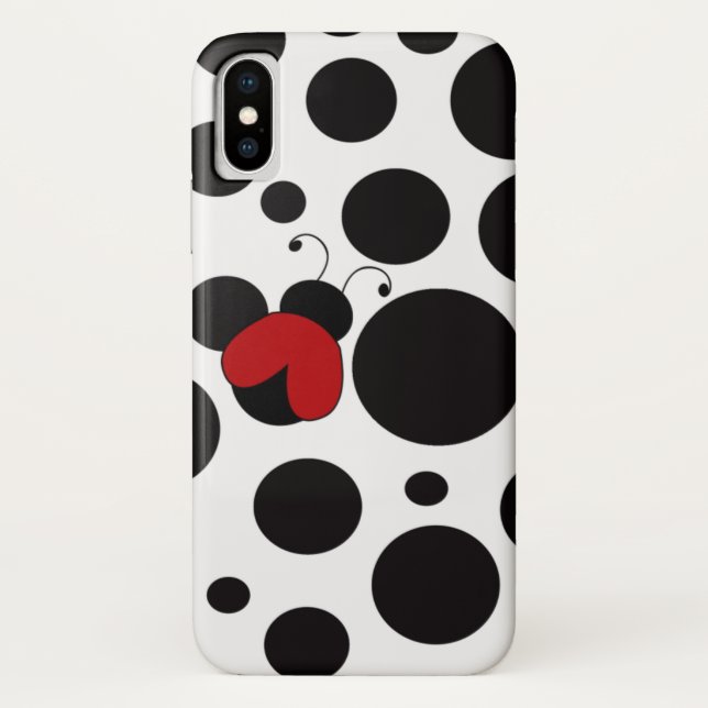 Cute Red Ladybug Polka Dots Pattern Case-Mate iPhone Case (Back)