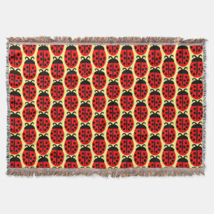 Cute Red Ladybug Throw Blanket