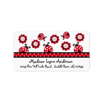 Cute Red Ladybugs Return Address Label by celebrateitinvites at Zazzle