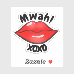 Cute Red Lips Funny Cartoon XOXO Sticker