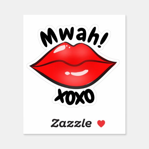 Cute Red Lips Funny Cartoon XOXO Sticker